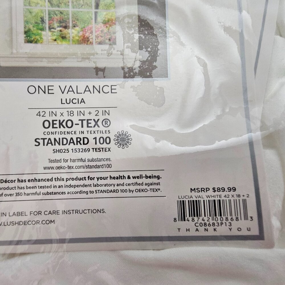 Lush Decor Lucia Single White Valance! New in package! - Picture 3 of 5